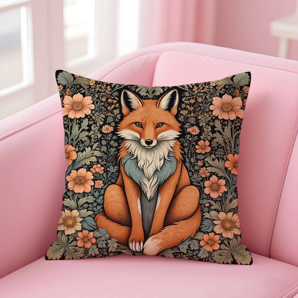 William Morris Art Fox Pillow Case pattern printing pillowcase living room sofa cushion cover bedroom room decor