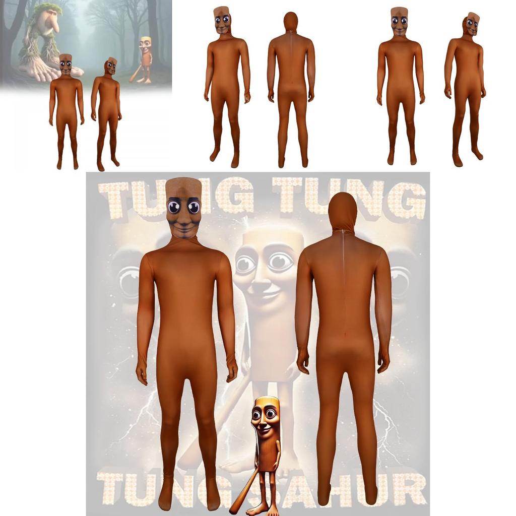Tung Tung Tung Sahur Licensed Cosplay Outfit Polyester For Stage Performances