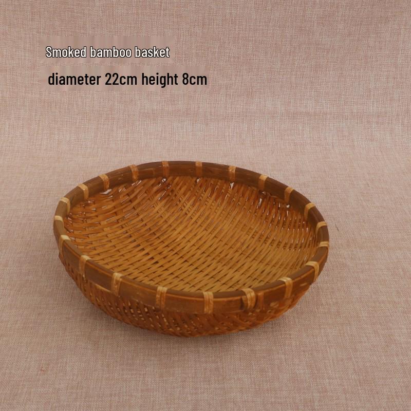 Round Handmade Bamboo Weaving Basket: Fruit, Vegetable, Washing, and Storage Sieve