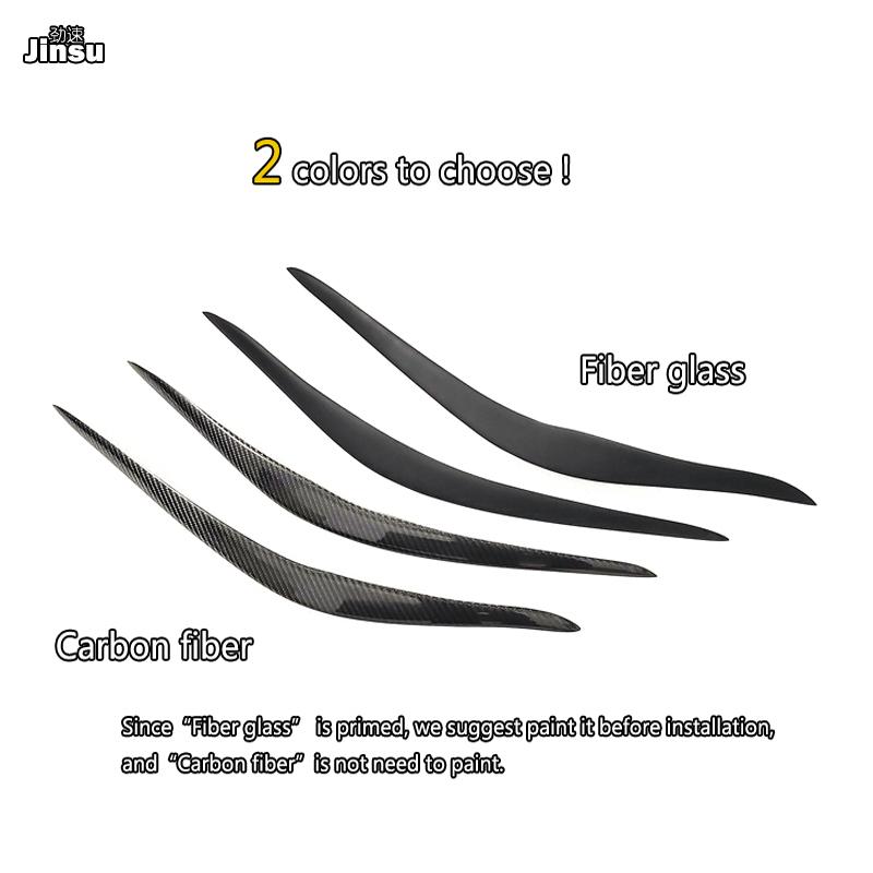 Carbon Fiber Glass Headlight Eyebrows Eyelid Sticker for BMW 2 series coupe 2014 - F22 F23 218i 220i 228i M235i F87 M2 2Pcs