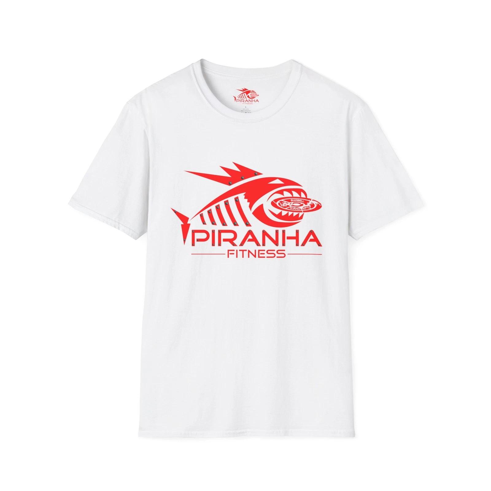 Blood Bite, Red Piranha Fitness Logo, Double Print Unisex Softstyle T shirt XL