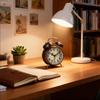 Super-Loud Twin-Bell Alarm Clock for Heavy Sleeper Retro Bedside Clock with Nightlight Battery Operated Quartz Table Clock