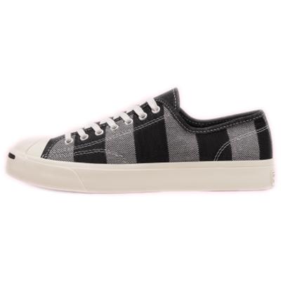 Jack Purcell Open Smile Striped Simple Versatile Low-top Canvas Shoes Unisex Black and Gray