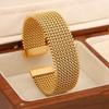 Waterproof Weave Cuff Bracelet Golden/Silver Plated Open Cuff Bangle  Women Jewelry