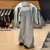 Spring-Autumn Knitted Lace Paneled Wide-Leg Joggers for Women Versatile Loose Draped Floor-Length Casual Pants