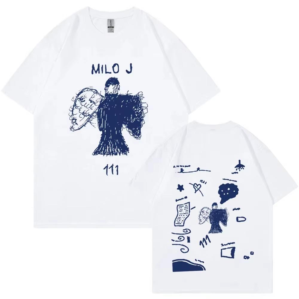 Rapper Milo J 111 Album Merch T Shirt Unisex Women Clothes Harajuku Hip Hop Tshirts Vintage Cotton Short Slevee Top Streetwear S