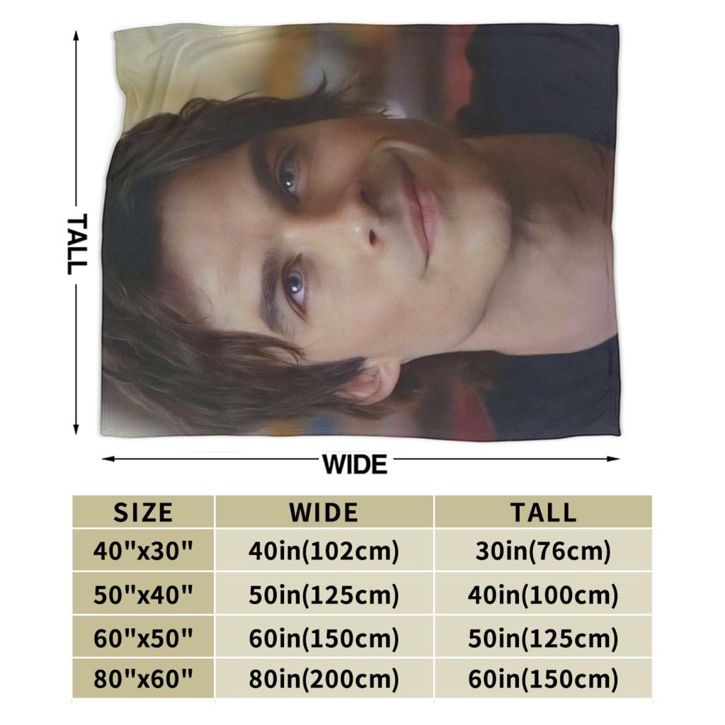 Damon Salvatore Blanket Quality Warm Soft Throw Blanket Spring Child Outdoor Novelty Bedspread