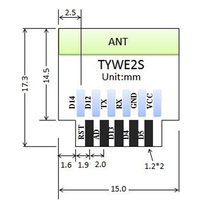 Wi-Fi modul Esp-02S Tywe2S Serial Esp8285 Wireless kompatibilní s Esp8266