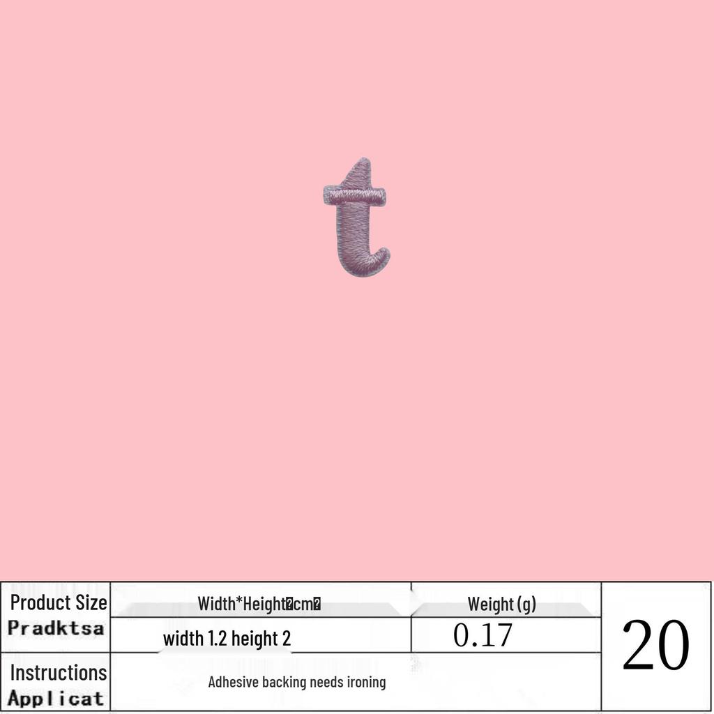 Pink English Letter Iron-on Embroidery Cloth Patch for Clothing