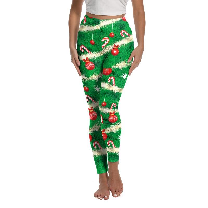 

Рождественские женские леггинсы-бестселлеры с цифровой печатью, спортивные штаны для йоги, штаны с эффектом «персиковых ягодиц» для женщин XL