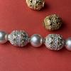 Oval Large-Hole Barrel Beads with Cubic Zirconia and Crystal for Stringing, Pendants, and Spacers