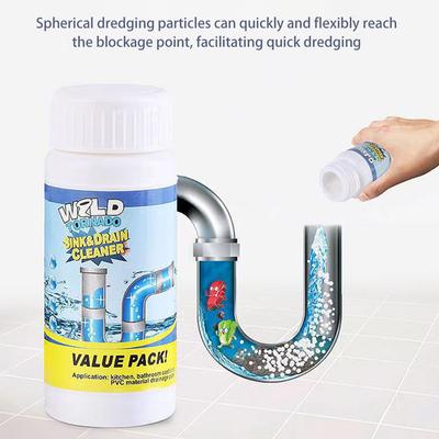 110g Limpiador de Desagües Obstruidos Power Drain, Potente Limpiador de Desagües de Fregadero/Lavabo Agentes Potentes para Desatascar Tuberías al Instante Para Baño Cocina