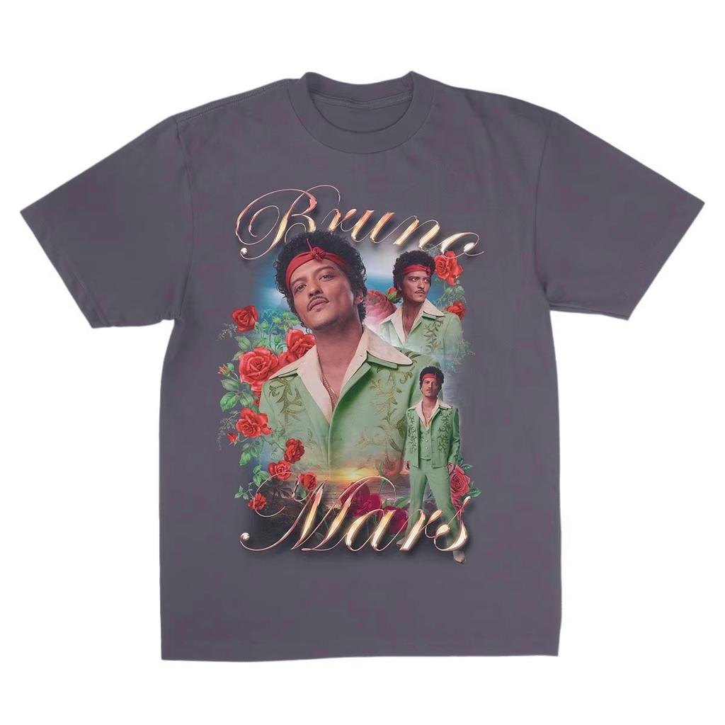 2026 Bruno Mars The Romantic Tour T-shirt Men and Women Summer Cotton Clothing Oversize Fashion Trendy Tee Hip Hop Streetwear Top