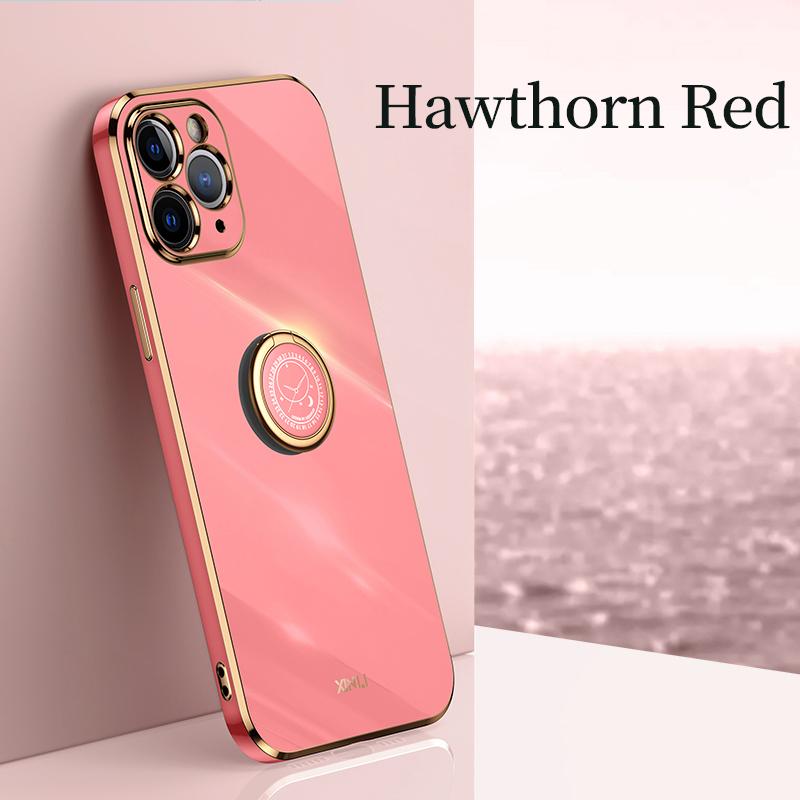 Husa de telefon cu suport de inel pătrat de placare pentru Iphone 11 12 Pro Max 12pro 11pro 8 7 6 S Plus 10 X Xr Husă de lux din silicon