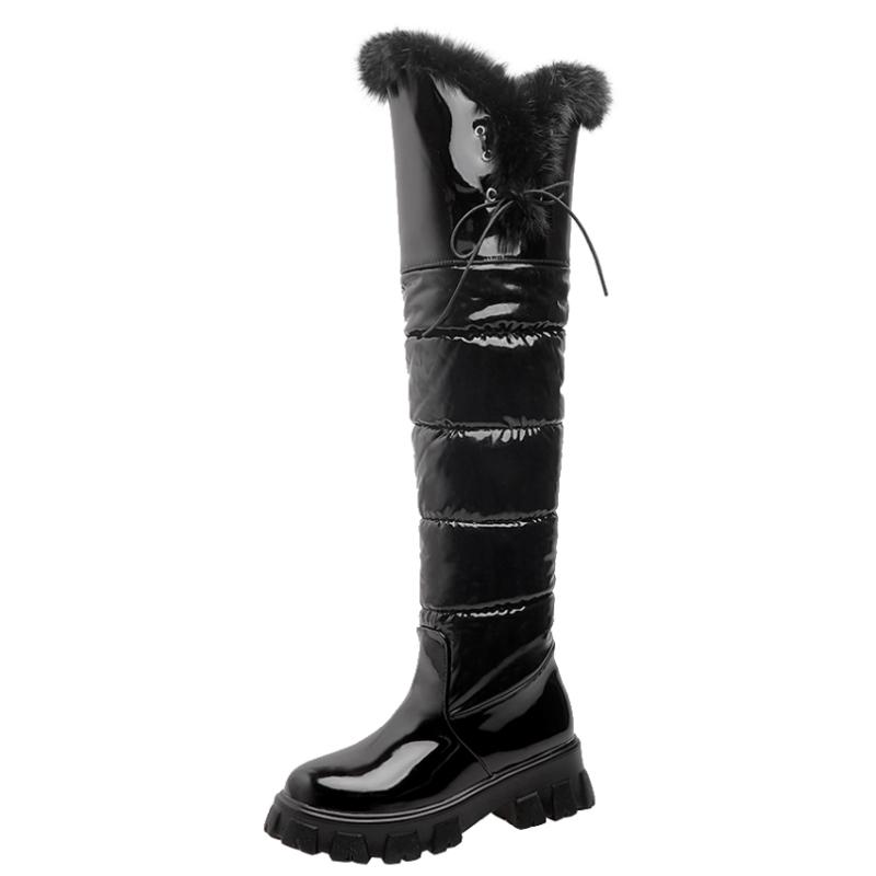 Hot Warm Snow Boots Women 2024 Winter Shoes Platform Over Knee High Rain Boot Ladies Casual Warm Fur Plush Long Shoes Waterproof