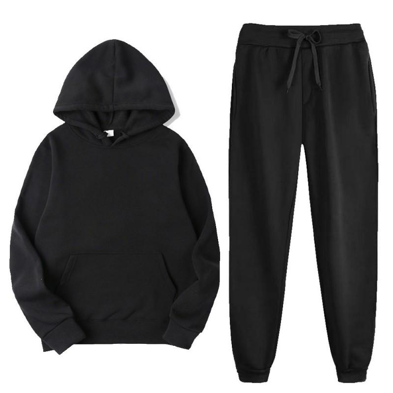 Completo Uomo Felpa con Cappuccio e Pantaloni Jogger Vestibilità Larga Outfit Casual