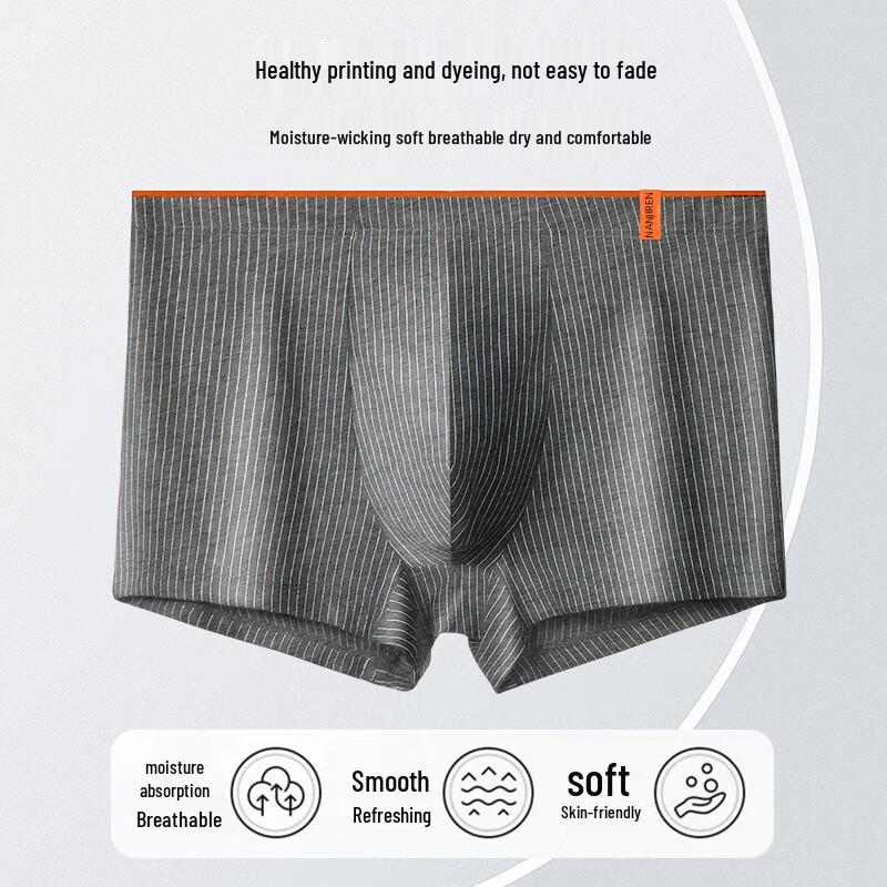 Nanjiren Men's Premium 10A Antibacterial Pure Cotton Boxer Briefs