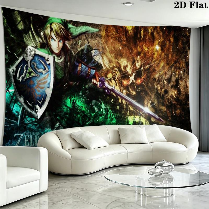 Zelda Wall Tapestry Aesthetic Wall Hanging Printed Fabric Blanket Decorative Tapestries for Bedroom Living Room Home Decor