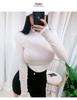 Women's Sheer High Neck Long Sleeve Korean T-shirt - Thin, Skin-friendly, Sexy Base Layer
