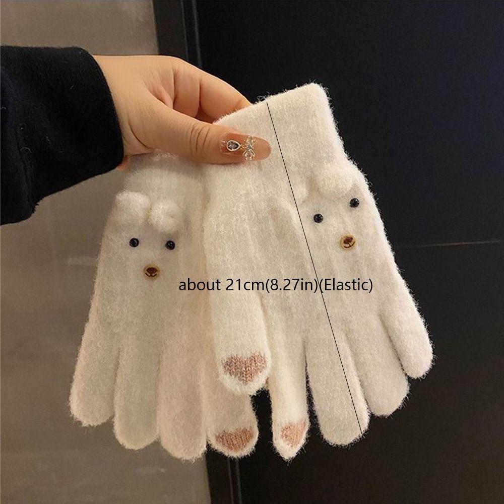 Verdickte Gestrickte Fäustlinge Touchscreen Alle Finger Handschuhe Warme Handschuhe für Outdoor Radfahren Fahren