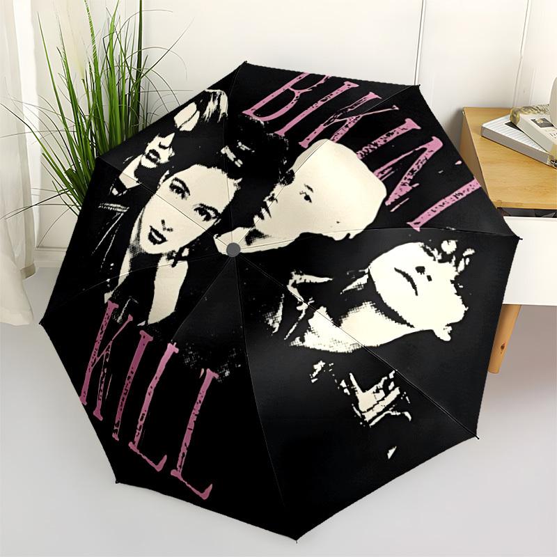 

1PC Bikini Kill Automatic Open/Close Umbrella, 8-Rib Sturdy Frame, Lightweight Portable Umbrella, Commute, Business - Ideal Gift for Friend, Vibrant P