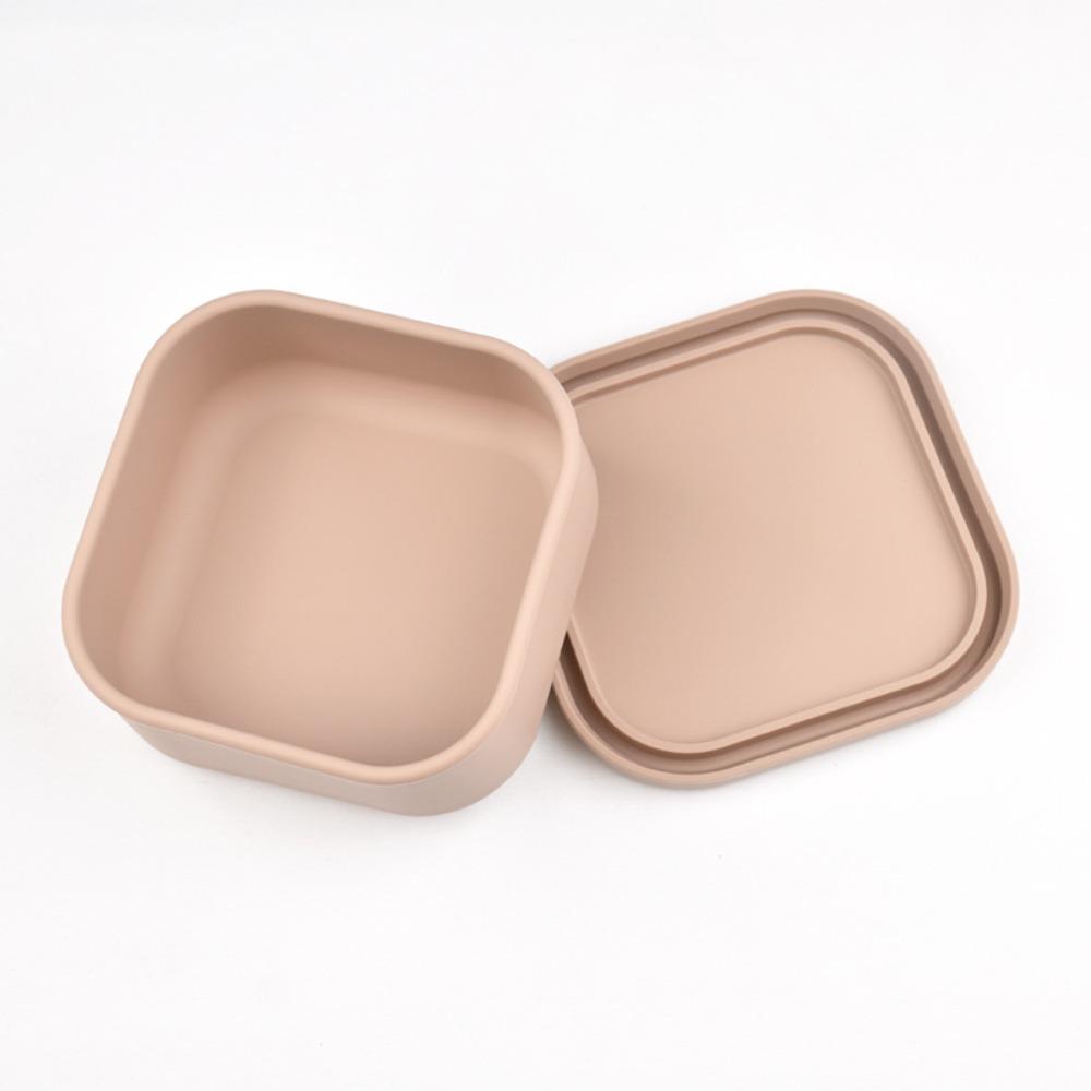 

Простой квадратный контейнер для еды Микроволновая миска для сохранения свежести Многоразовый портативный ланч-бокс Пикник коричневый