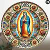 Metal Sign Spanish Decor God Protects My Home Vintage Style Rustproof Wall Art