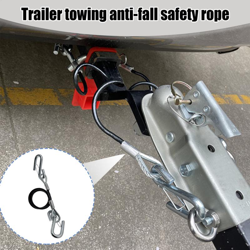 Trailer Breakaway Cable 27.55 Inch Trailer Safety Cables 27 55 Inch Safe Rope With S Hook Adjustable Towing Accessories For RV