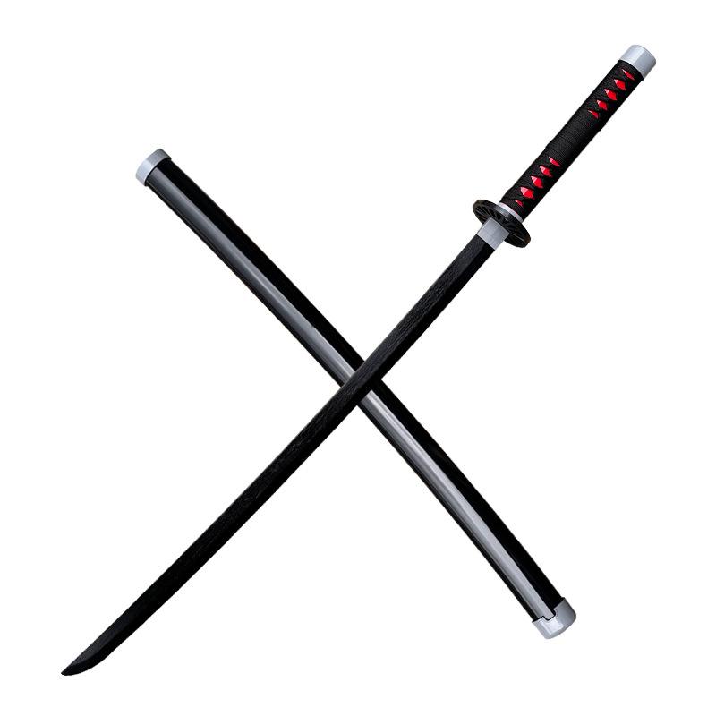 Tanjiro's Demon Slayer Nichirin Toy Sword for Kids - Bamboo Samurai Prop with Scabbard.