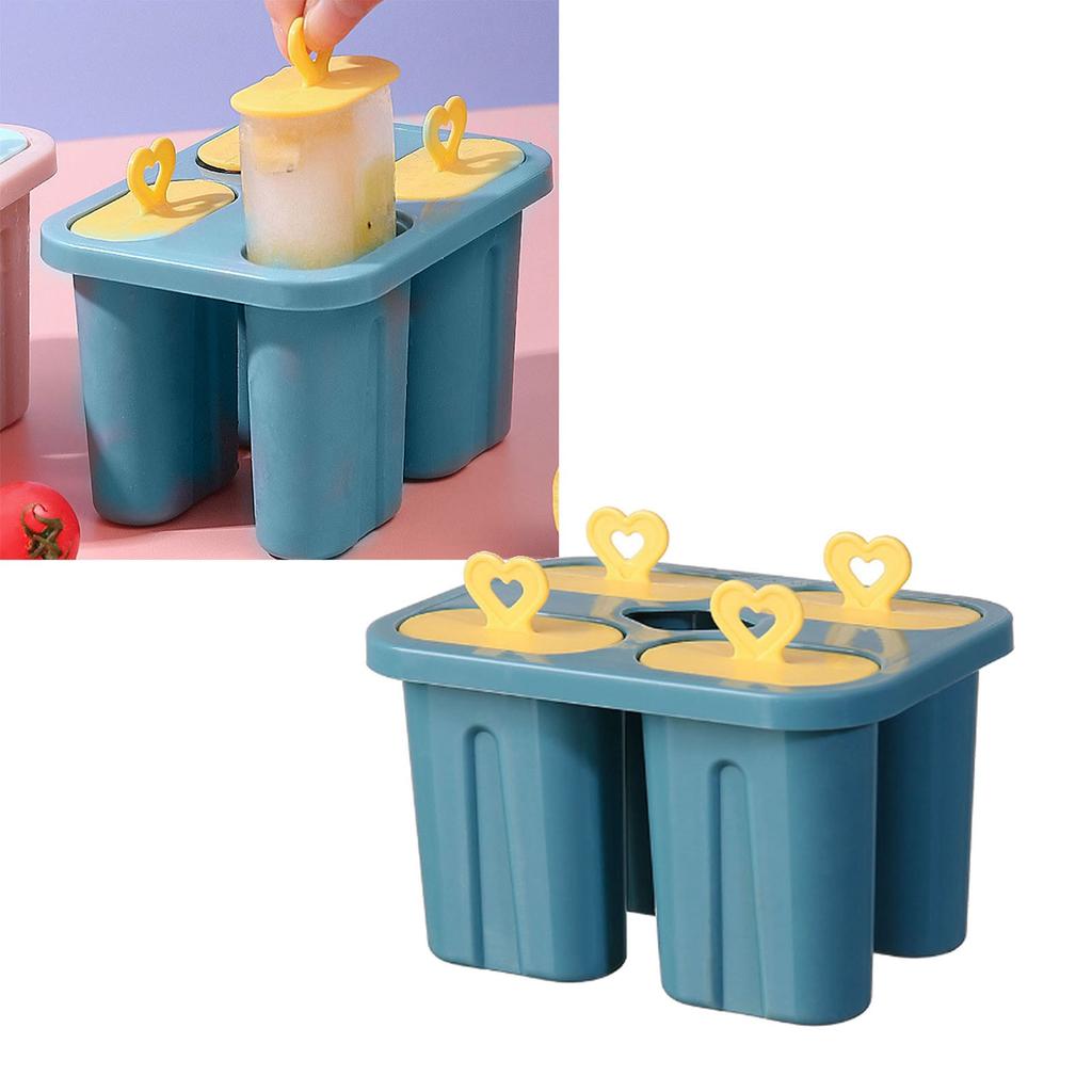 Formă pentru înghețată cu 4 cavități Forme pentru gheață cu eliberare ușoară pentru copii, adulți, adolescenți, pentru petrecere, suc de iaurt