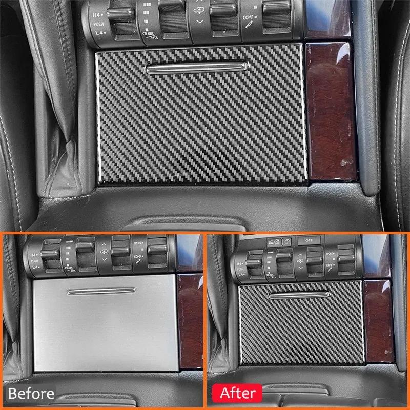 For Lexus LX 2008-2015 Carbon Fiber Automotive Interior Central Console Storage Box Panel Cover Modification Decoration Sticker