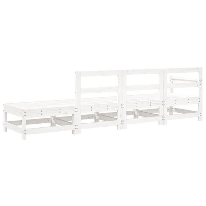 VidaXL Salon de Jardin 4 pcs, Canapés avec Repose-pieds, Sièges avec Dossier et Accoudoir, Meubles de Terrasse Patio, Blanc 825535