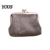 Lightweight Card Holder Vintage Glitter Mini Coin Purse, Portable Kiss Lock Closure Change Purse Pouch, Double-layer Wallet for Cards, Jewelry, Cash,