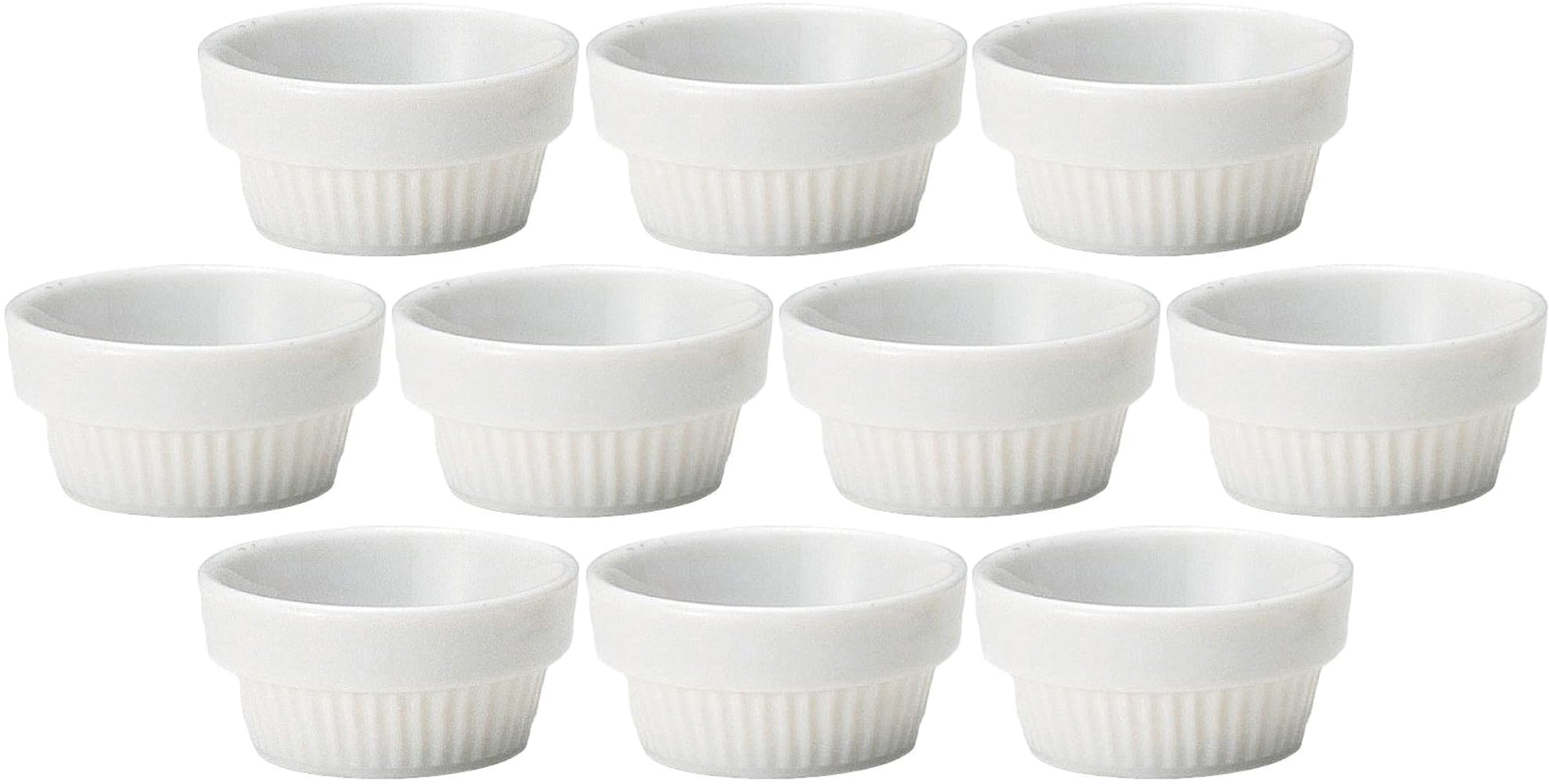 Set of 10 Stackable Soufflé Molds, 5cm White | Soufflé [5.5 x 2.7cm, 30cc]