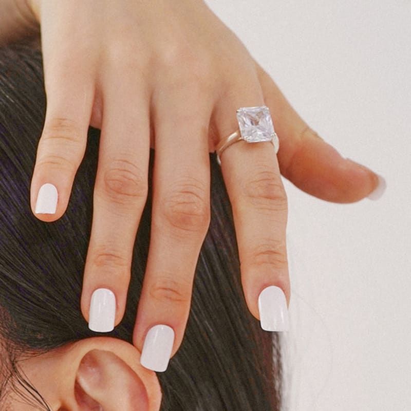 

LAYERMOOD [PEARL&DRAPE] Silver925 big square white R No. 15