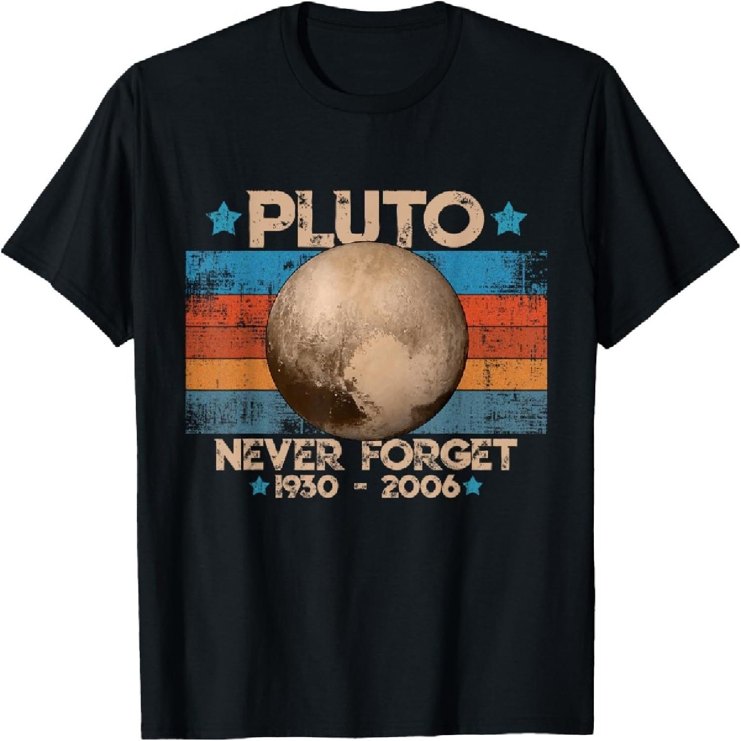 Винтажная футболка Never Forget Pluto Funny Retro Astronomy Space S