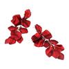 Personality Metal Drop Petals Flower Red Rose Accessories Jewelry Stud Earring Dangle Earrings