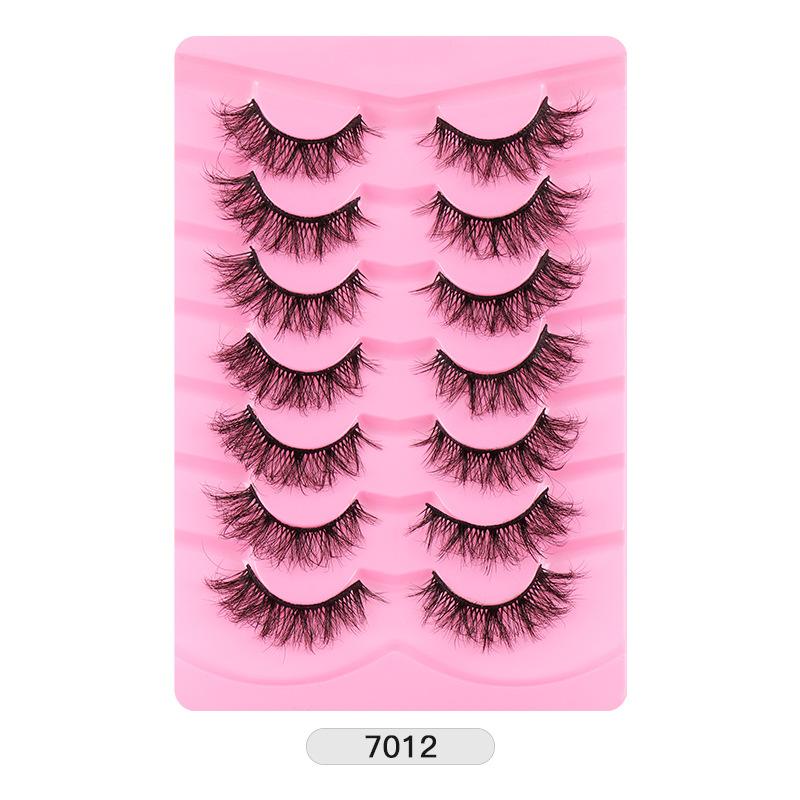 7 Pairs Of Fried Hair High Imitation Mink Hair False Eyelashes Curled Thick Stage Makeup Eyelashes