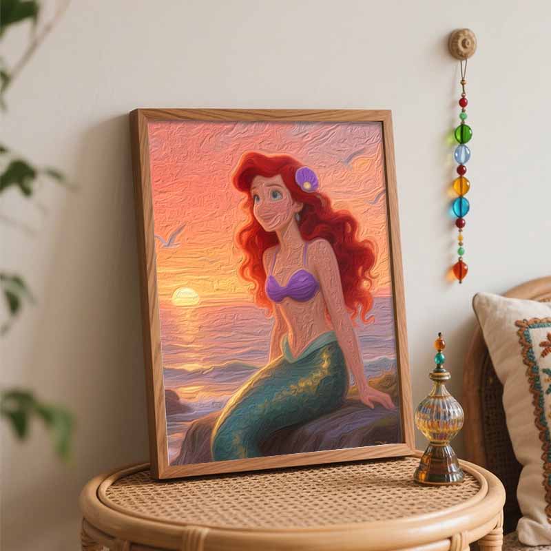 Disney Ariel The Little Mermaid Paint by Numbers Painting Art Kit Home Decor Gift