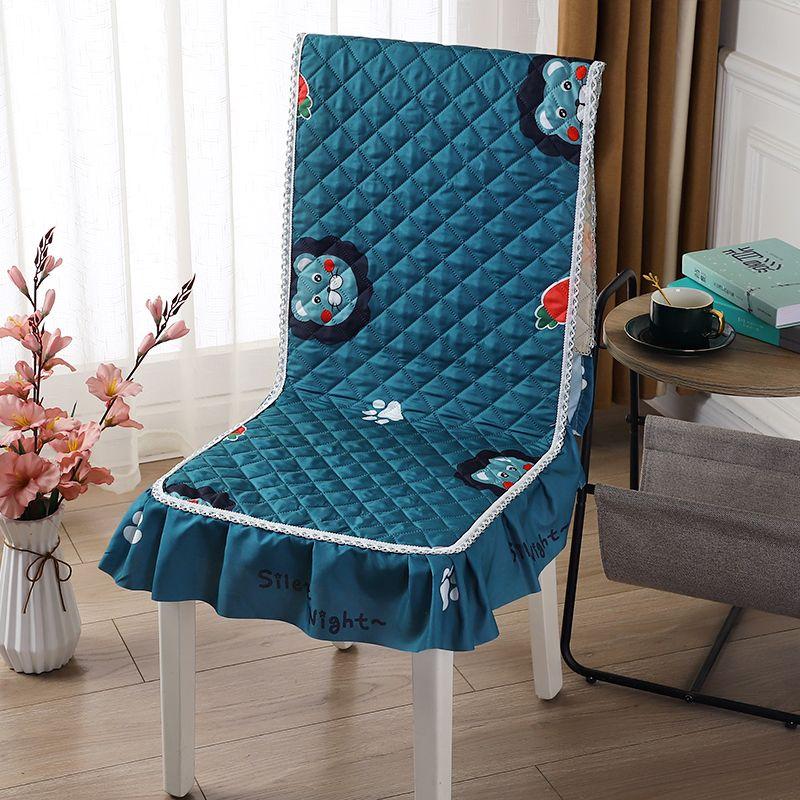 

Chair Cover Cover Household Fabrics One-Piece Chair Cushion Non Slip Cotton Chair Cover Minimalist Dining Room Cushion Dining Chair Cover Tablecloth Little Lion dark blue (Special)