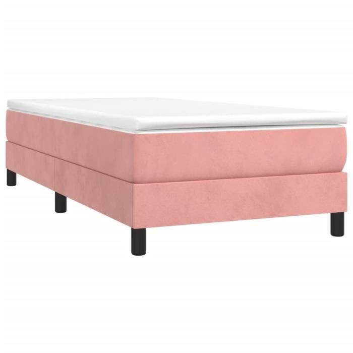 3144302 vidaXL Lit à sommier tapissier et matelas Rose 80x200 cm Velours