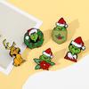 Christmas Brooch Cartoon Figure Shape Anti-slip Polished New Year Party Coat Collar Bag Scarf Hat Decoration Clothes Pin Clothing Jewelry
