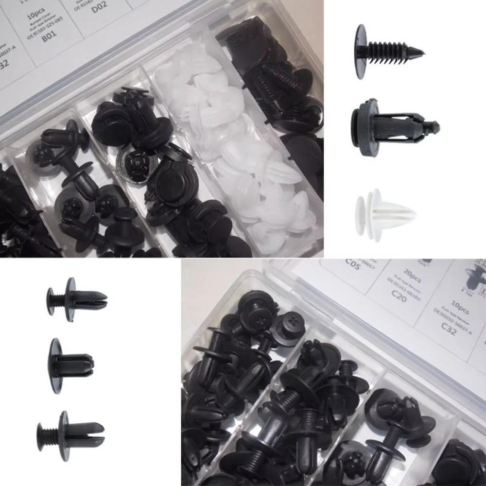 100pcs Push Retainer Pin Auto Fastener Clip Mixed Size Car Bumper Retaining Clips  Car Body