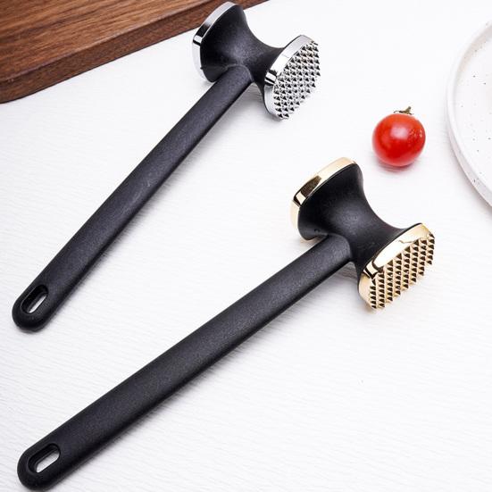 Meat Hammer Zinc Alloy Meat Tenderizer with Dual-Sided Textured Meat Mallet Quick Fibrous Tissue Breakdown Breaker for
