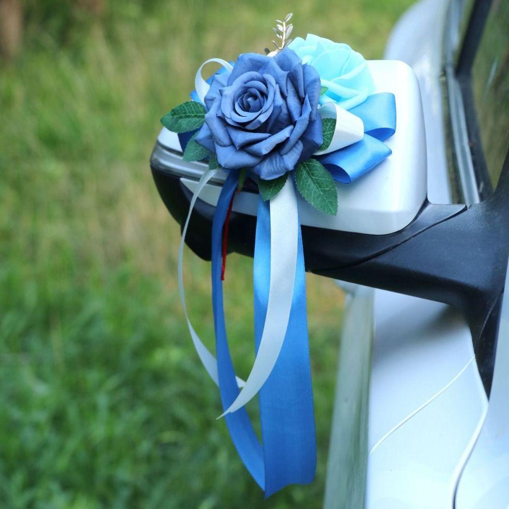 Retro Bow Wedding Car Decoration Luxury Door Handle Decoration Bridal Vehicle