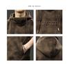 Men's Heavyweight Retro Hooded Sweatshirt: Autumn/Winter Thickened Style with Stamped Half-High Collar.