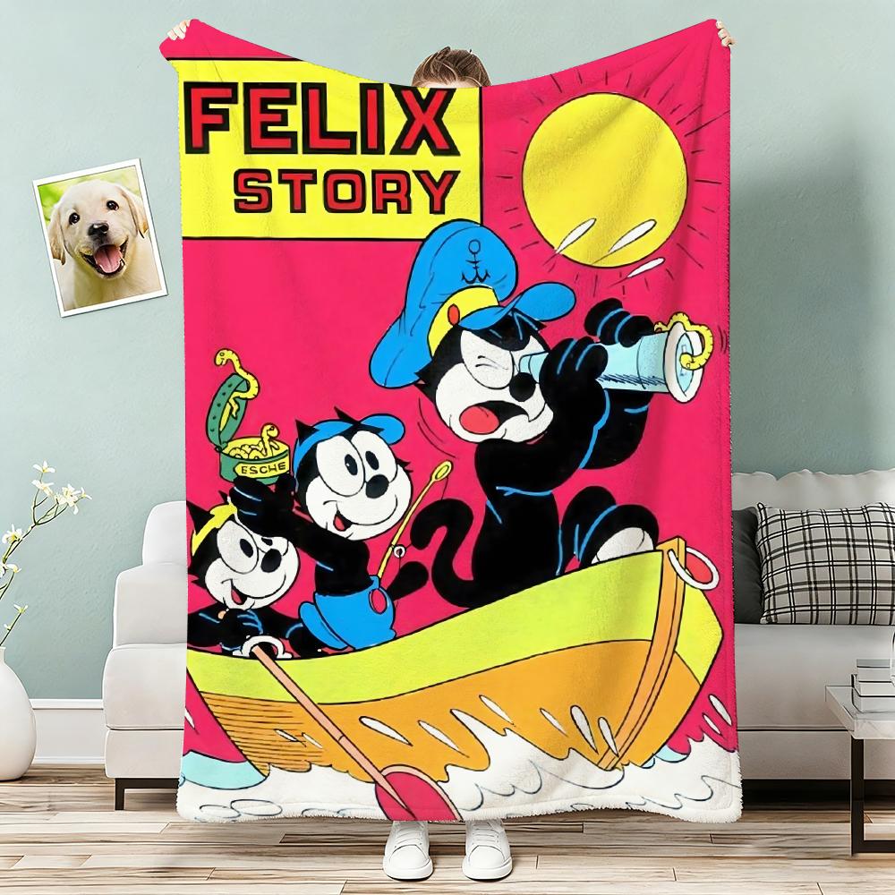 Felix The Cat Throw Lightweight 240G Flannel Blanket Soft Skin-Friendly For Summer Cooling