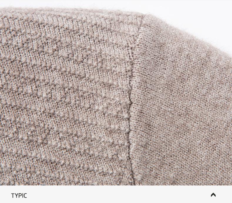 Men's High Collar Jacquard Knit Sweater - Autumn/Winter Business Casual