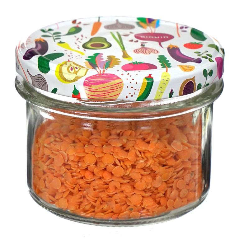 Jam Jar with Colored Lid