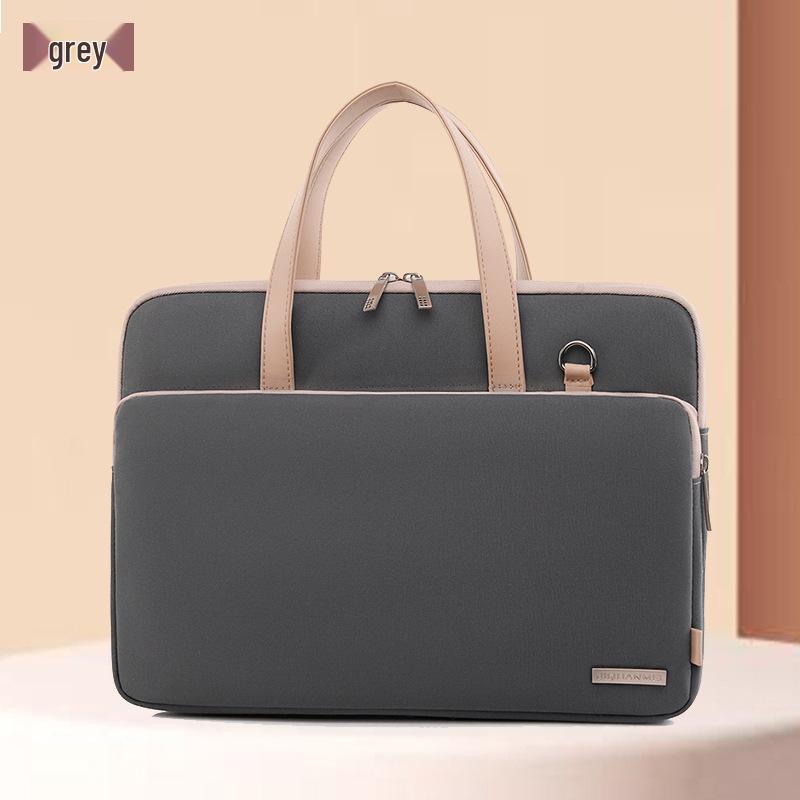 

Morandi Lightweight & Fashionable Single-Shoulder Waterproof Laptop Bag, Plush Tote Briefcase for 13/16 Inch Computers 15.6/16 inch серый